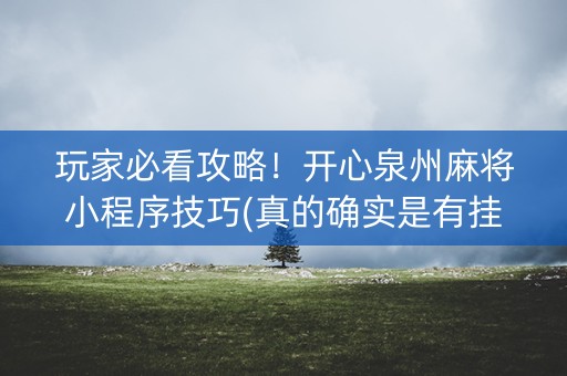 玩家必看攻略！开心泉州麻将小程序技巧(真的确实是有挂)