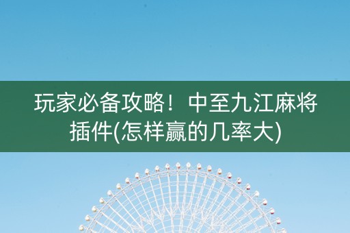 玩家必备攻略！中至九江麻将插件(怎样赢的几率大)