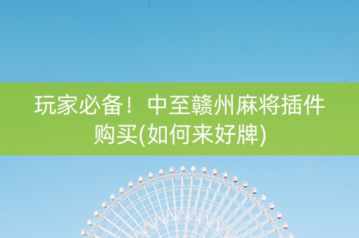 玩家必备！中至赣州麻将插件购买(如何来好牌)