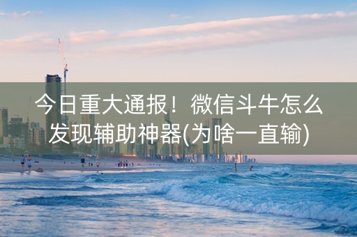 今日重大通报！微信斗牛怎么发现辅助神器(为啥一直输)
