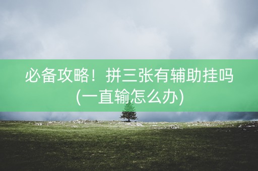 必备攻略！拼三张有辅助挂吗(一直输怎么办)