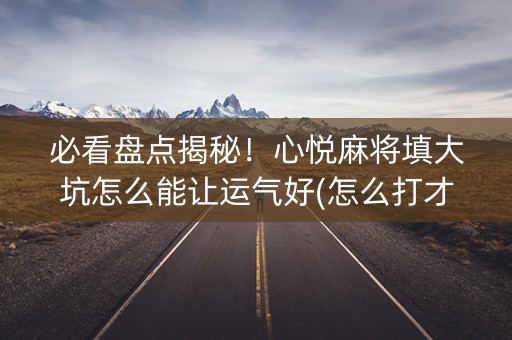 必看盘点揭秘！心悦麻将填大坑怎么能让运气好(怎么打才赢)
