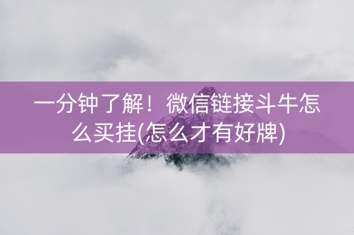 一分钟了解！微信链接斗牛怎么买挂(怎么才有好牌)