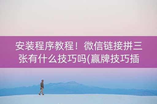 安装程序教程！微信链接拼三张有什么技巧吗(赢牌技巧插件安装)