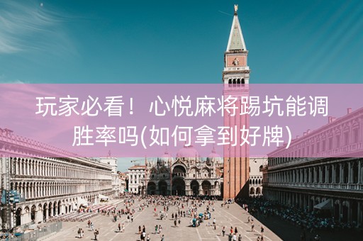 玩家必看！心悦麻将踢坑能调胜率吗(如何拿到好牌)