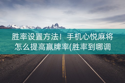 胜率设置方法！手机心悦麻将怎么提高赢牌率(胜率到哪调)