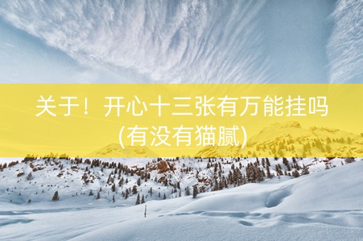 关于！开心十三张有万能挂吗(有没有猫腻)