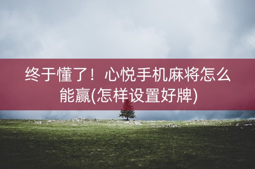 终于懂了！心悦手机麻将怎么能赢(怎样设置好牌)