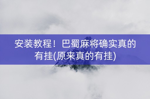 安装教程！巴蜀麻将确实真的有挂(原来真的有挂)