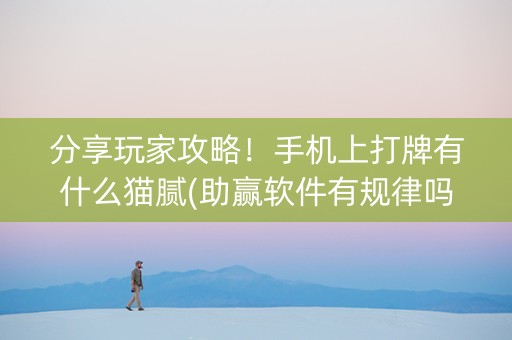 分享玩家攻略！手机上打牌有什么猫腻(助赢软件有规律吗)