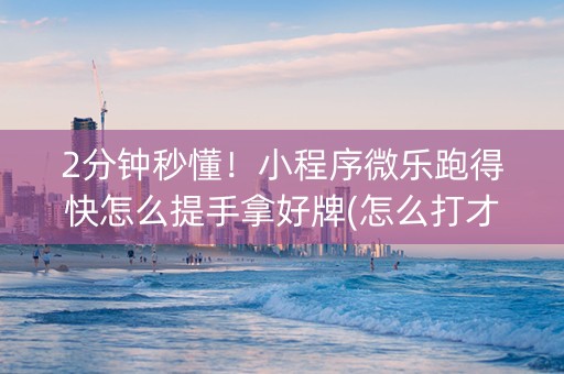 2分钟秒懂！小程序微乐跑得快怎么提手拿好牌(怎么打才会赢)