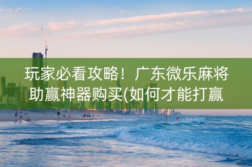 玩家必看攻略！广东微乐麻将助赢神器购买(如何才能打赢)