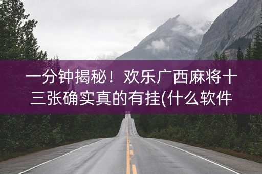 一分钟揭秘！欢乐广西麻将十三张确实真的有挂(什么软件可以赢)