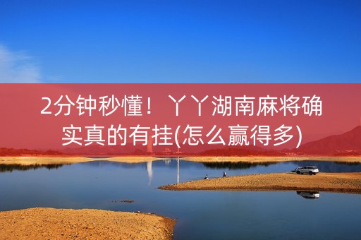 2分钟秒懂！丫丫湖南麻将确实真的有挂(怎么赢得多)