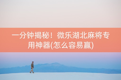 一分钟揭秘！微乐湖北麻将专用神器(怎么容易赢)