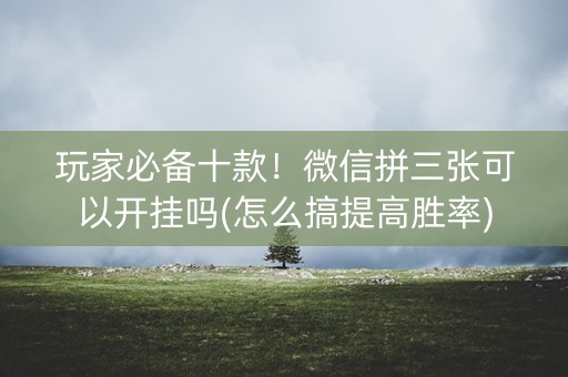 玩家必备十款！微信拼三张可以开挂吗(怎么搞提高胜率)