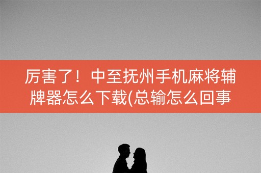 厉害了！中至抚州手机麻将辅牌器怎么下载(总输怎么回事)