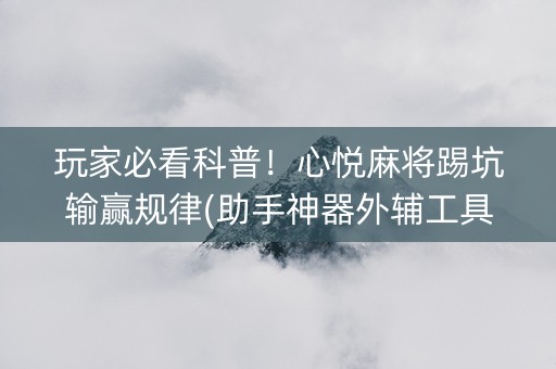 玩家必看科普！心悦麻将踢坑输赢规律(助手神器外辅工具)