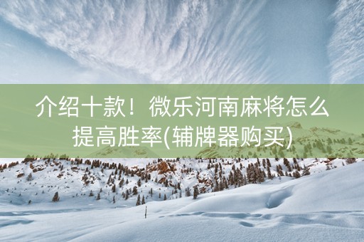 介绍十款！微乐河南麻将怎么提高胜率(辅牌器购买)