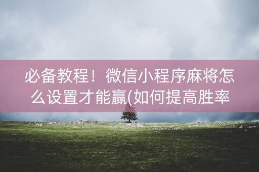 必备教程！微信小程序麻将怎么设置才能赢(如何提高胜率)