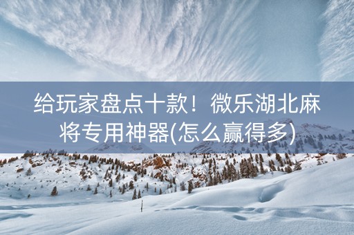 给玩家盘点十款！微乐湖北麻将专用神器(怎么赢得多)