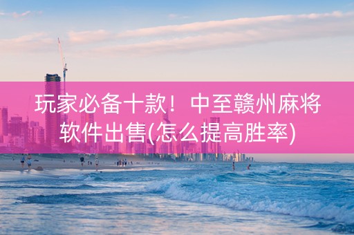 玩家必备十款！中至赣州麻将软件出售(怎么提高胜率)