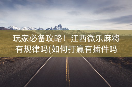 玩家必备攻略！江西微乐麻将有规律吗(如何打赢有插件吗)