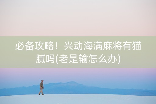 必备攻略！兴动海满麻将有猫腻吗(老是输怎么办)