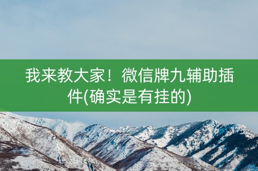 我来教大家！微信牌九辅助插件(确实是有挂的)