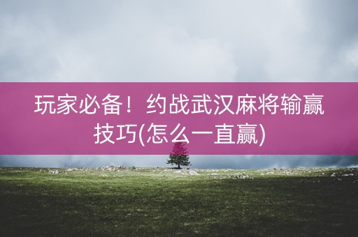 玩家必备！约战武汉麻将输赢技巧(怎么一直赢)