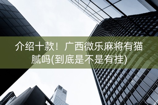 介绍十款！广西微乐麻将有猫腻吗(到底是不是有挂)