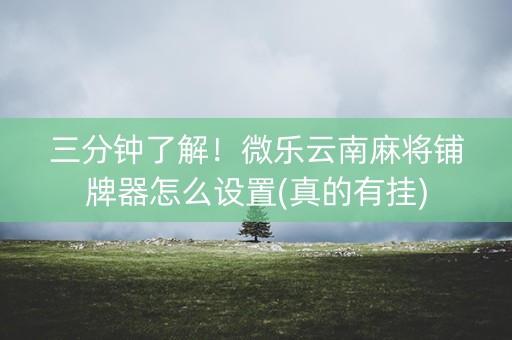 三分钟了解！微乐云南麻将铺牌器怎么设置(真的有挂)