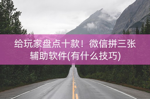 给玩家盘点十款！微信拼三张辅助软件(有什么技巧)
