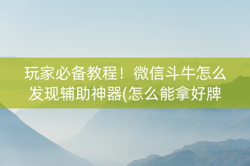玩家必备教程！微信斗牛怎么发现辅助神器(怎么能拿好牌)