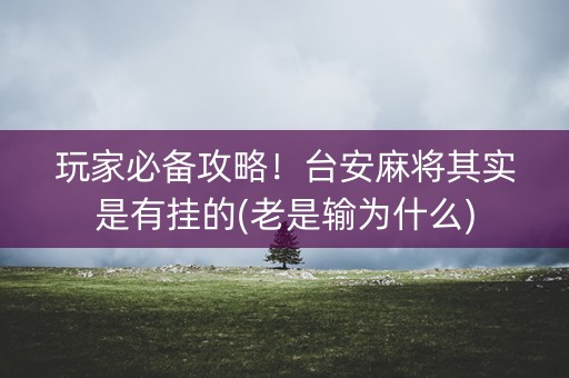 玩家必备攻略！台安麻将其实是有挂的(老是输为什么)