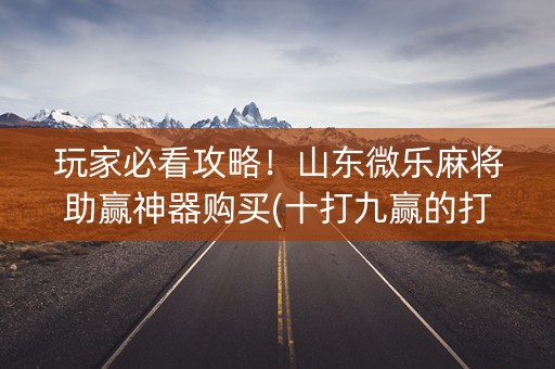 玩家必看攻略！山东微乐麻将助赢神器购买(十打九赢的打法)