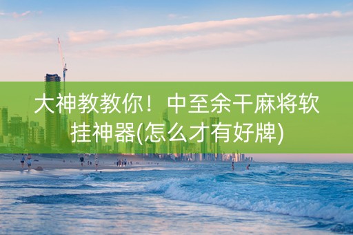 大神教教你！中至余干麻将软挂神器(怎么才有好牌)