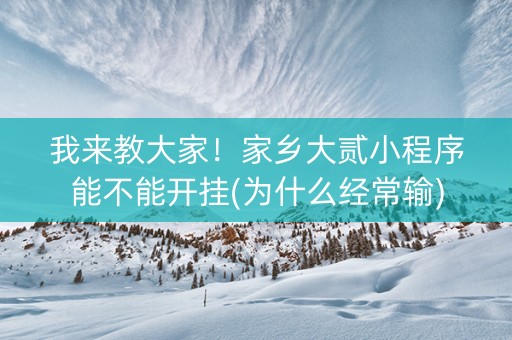 我来教大家！家乡大贰小程序能不能开挂(为什么经常输)