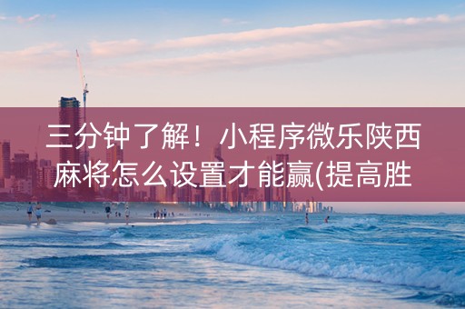 三分钟了解！小程序微乐陕西麻将怎么设置才能赢(提高胜率的方法)