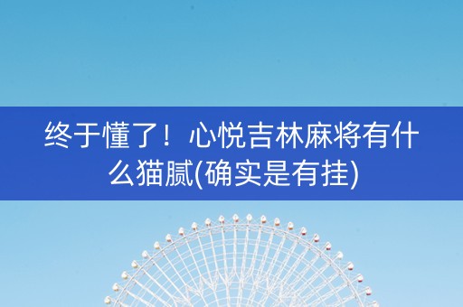 终于懂了！心悦吉林麻将有什么猫腻(确实是有挂)