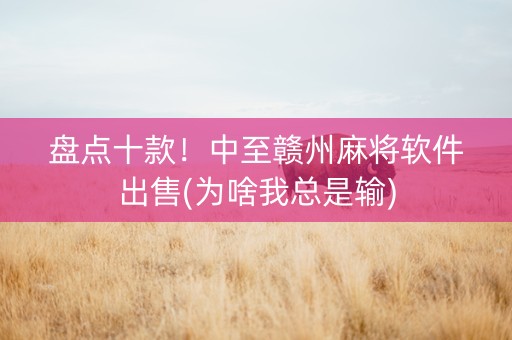 盘点十款！中至赣州麻将软件出售(为啥我总是输)