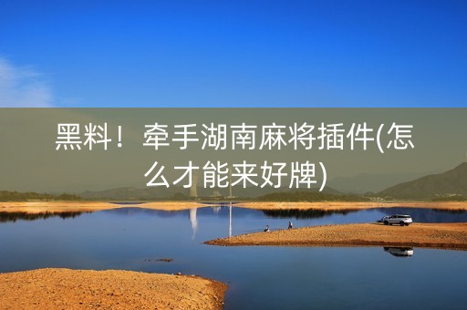 黑料！牵手湖南麻将插件(怎么才能来好牌)