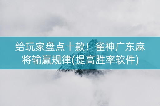 给玩家盘点十款！雀神广东麻将输赢规律(提高胜率软件)