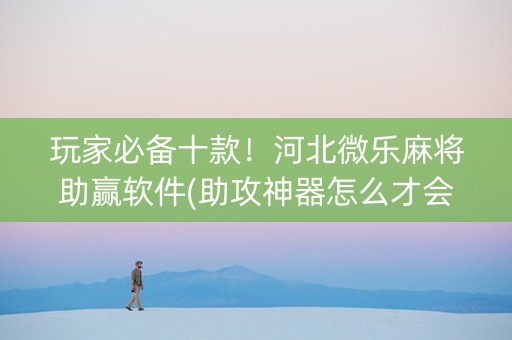 玩家必备十款！河北微乐麻将助赢软件(助攻神器怎么才会赢)