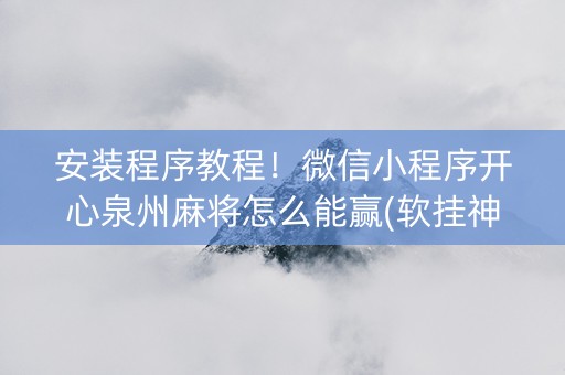 安装程序教程！微信小程序开心泉州麻将怎么能赢(软挂神器)