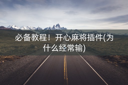 必备教程！开心麻将插件(为什么经常输)