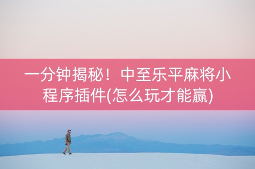 一分钟揭秘！中至乐平麻将小程序插件(怎么玩才能赢)