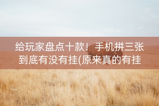给玩家盘点十款！手机拼三张到底有没有挂(原来真的有挂)