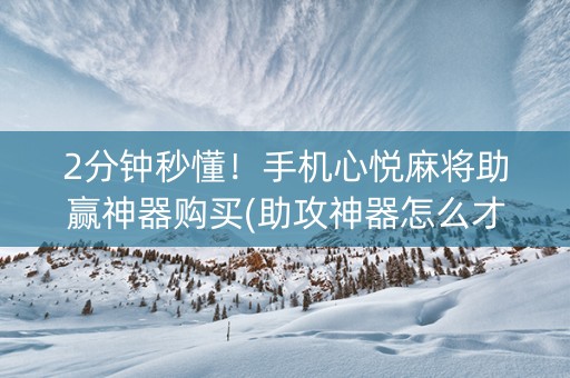 2分钟秒懂！手机心悦麻将助赢神器购买(助攻神器怎么才会赢)
