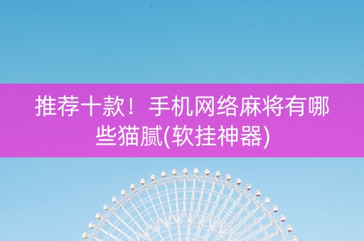 推荐十款！手机网络麻将有哪些猫腻(软挂神器)